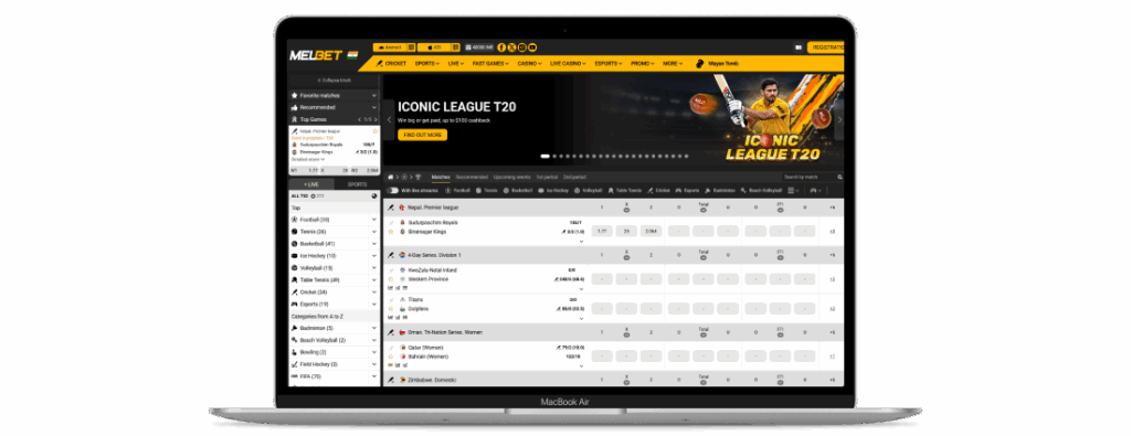 Melbet India website — licensed betting platform with extensive sports coverage